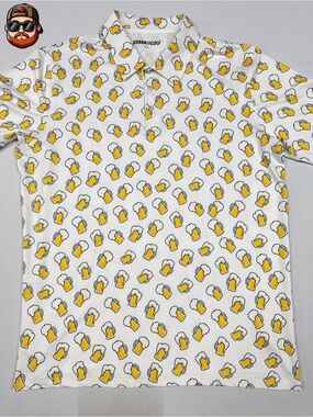 Shankitgolf White Beer Mugs XL Golf Polo Short Sleeve